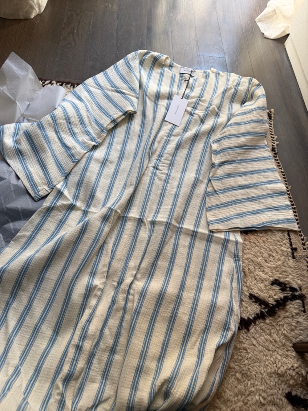 BONDI BORN Blue and White Striped Maxi Dress - Picture 5 of 5